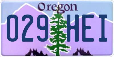 OR license plate 029HEI