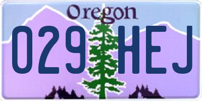 OR license plate 029HEJ