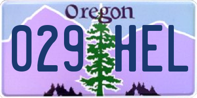 OR license plate 029HEL
