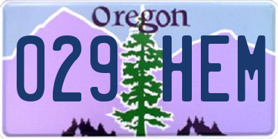 OR license plate 029HEM