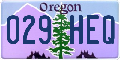 OR license plate 029HEQ