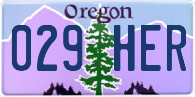 OR license plate 029HER