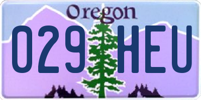 OR license plate 029HEU