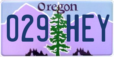 OR license plate 029HEY