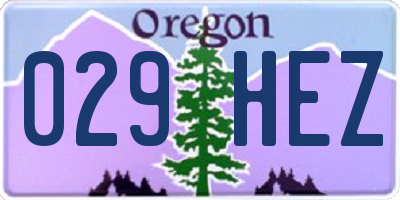 OR license plate 029HEZ