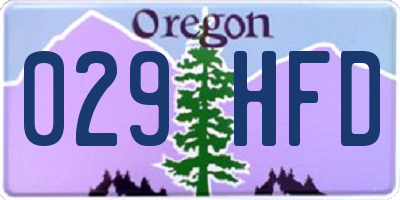 OR license plate 029HFD