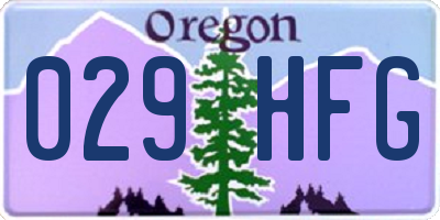OR license plate 029HFG