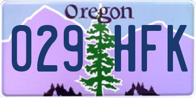 OR license plate 029HFK