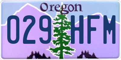 OR license plate 029HFM