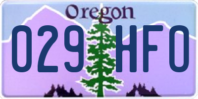 OR license plate 029HFO