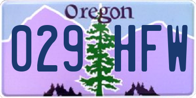 OR license plate 029HFW