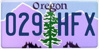 OR license plate 029HFX