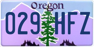 OR license plate 029HFZ