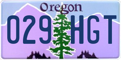OR license plate 029HGT