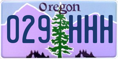 OR license plate 029HHH
