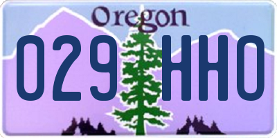 OR license plate 029HHO