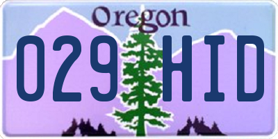 OR license plate 029HID
