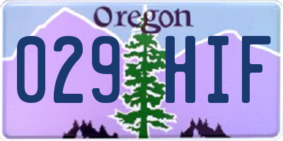 OR license plate 029HIF