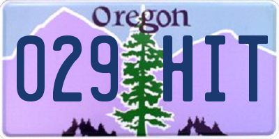 OR license plate 029HIT