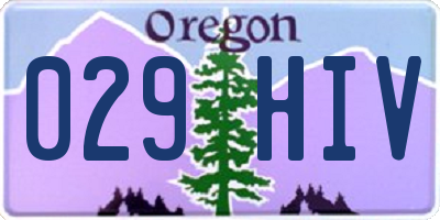 OR license plate 029HIV
