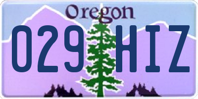 OR license plate 029HIZ