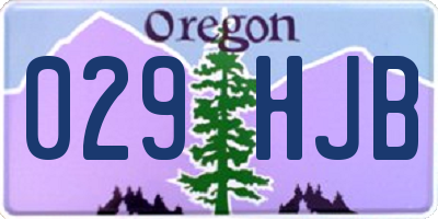 OR license plate 029HJB