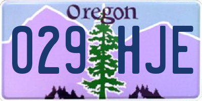 OR license plate 029HJE