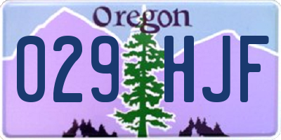 OR license plate 029HJF