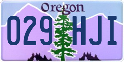 OR license plate 029HJI