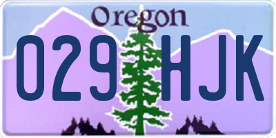 OR license plate 029HJK