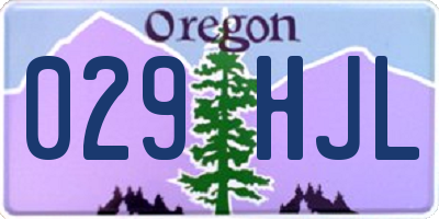 OR license plate 029HJL