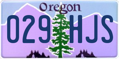 OR license plate 029HJS
