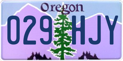 OR license plate 029HJY