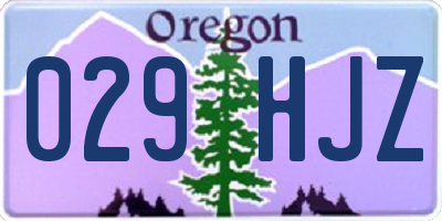 OR license plate 029HJZ