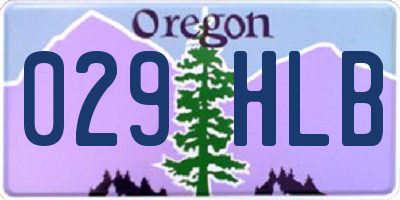 OR license plate 029HLB