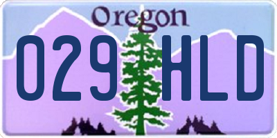 OR license plate 029HLD