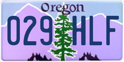 OR license plate 029HLF