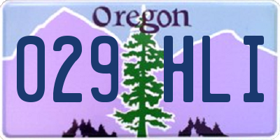 OR license plate 029HLI