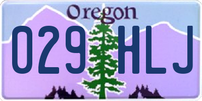 OR license plate 029HLJ