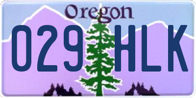 OR license plate 029HLK