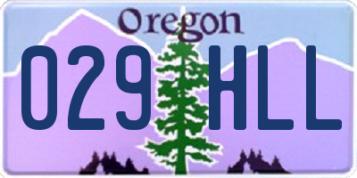 OR license plate 029HLL