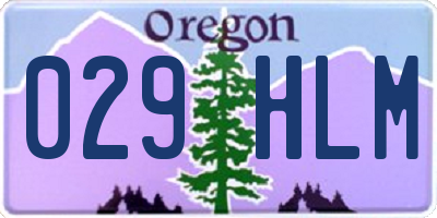 OR license plate 029HLM
