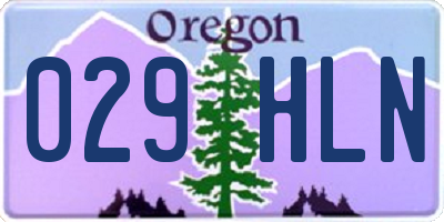 OR license plate 029HLN