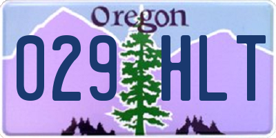 OR license plate 029HLT