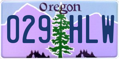 OR license plate 029HLW
