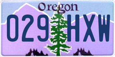 OR license plate 029HXW