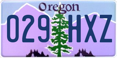 OR license plate 029HXZ