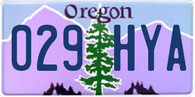 OR license plate 029HYA