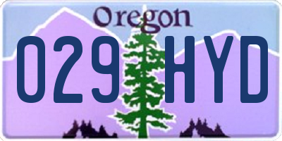 OR license plate 029HYD
