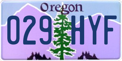 OR license plate 029HYF